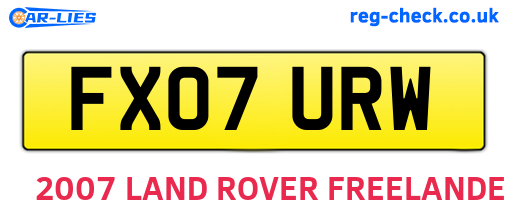 FX07URW are the vehicle registration plates.