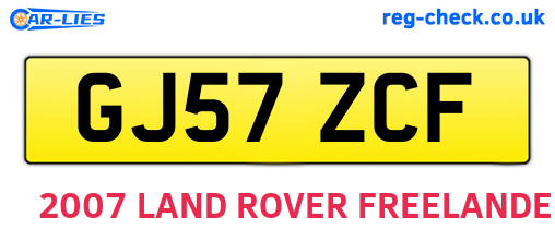 GJ57ZCF are the vehicle registration plates.