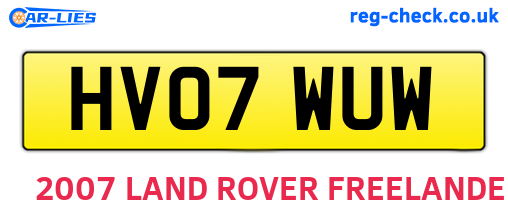 HV07WUW are the vehicle registration plates.