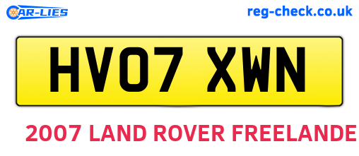 HV07XWN are the vehicle registration plates.