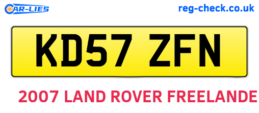 KD57ZFN are the vehicle registration plates.