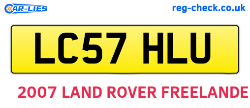 LC57HLU are the vehicle registration plates.