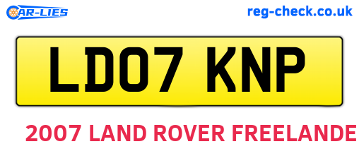 LD07KNP are the vehicle registration plates.