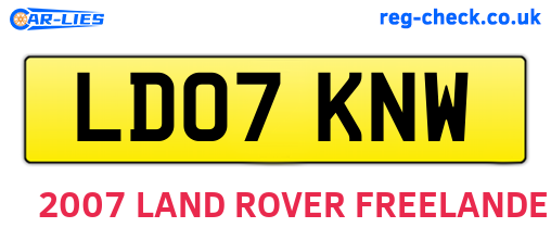 LD07KNW are the vehicle registration plates.
