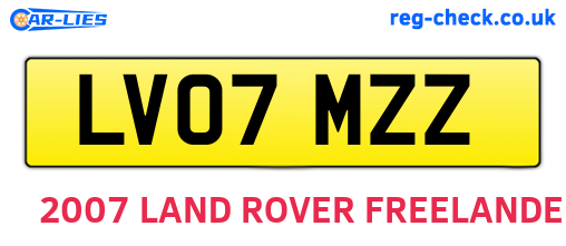 LV07MZZ are the vehicle registration plates.