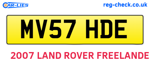 MV57HDE are the vehicle registration plates.