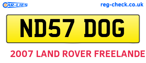 ND57DOG are the vehicle registration plates.