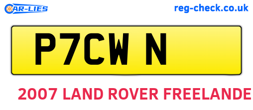 P7CWN are the vehicle registration plates.