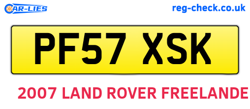 PF57XSK are the vehicle registration plates.