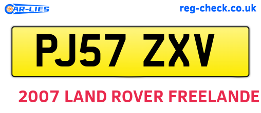 PJ57ZXV are the vehicle registration plates.