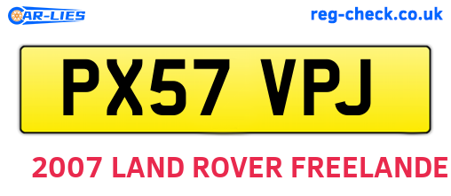 PX57VPJ are the vehicle registration plates.