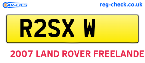 R2SXW are the vehicle registration plates.