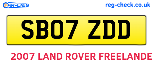 SB07ZDD are the vehicle registration plates.