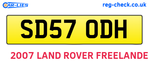 SD57ODH are the vehicle registration plates.