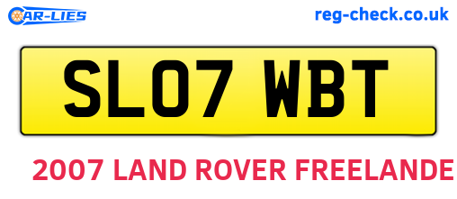 SL07WBT are the vehicle registration plates.