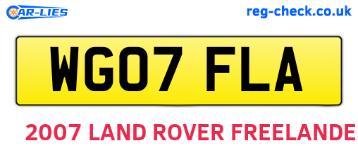WG07FLA are the vehicle registration plates.