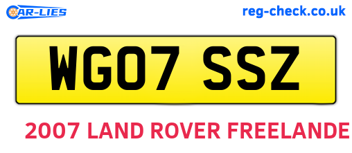 WG07SSZ are the vehicle registration plates.