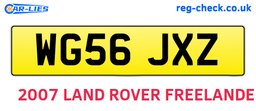 WG56JXZ are the vehicle registration plates.
