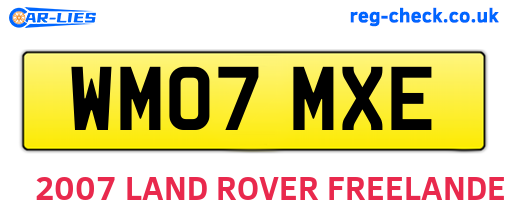 WM07MXE are the vehicle registration plates.