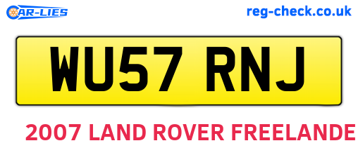 WU57RNJ are the vehicle registration plates.