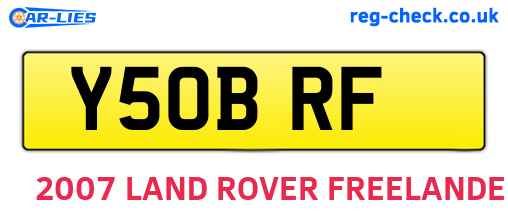 Y50BRF are the vehicle registration plates.