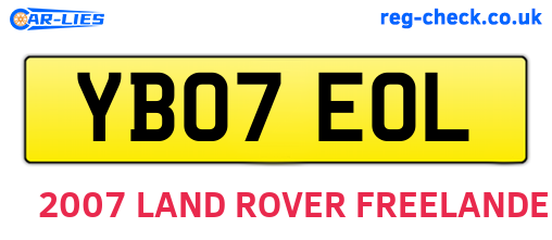 YB07EOL are the vehicle registration plates.