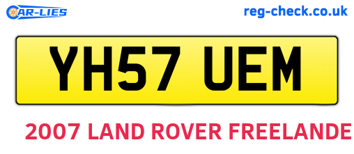 YH57UEM are the vehicle registration plates.