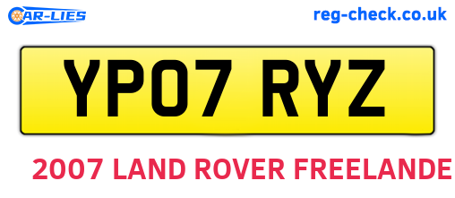 YP07RYZ are the vehicle registration plates.