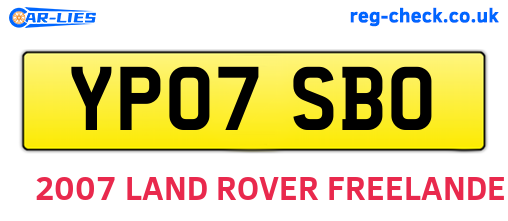 YP07SBO are the vehicle registration plates.