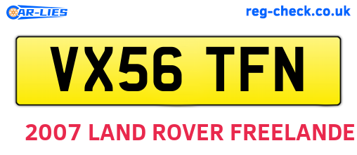 VX56TFN are the vehicle registration plates.