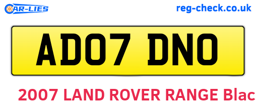 AD07DNO are the vehicle registration plates.