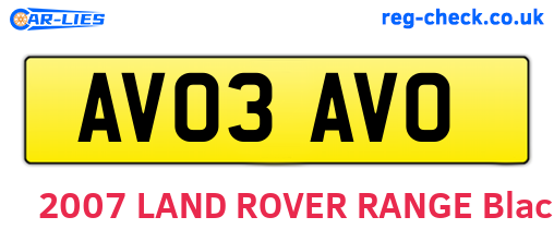 AV03AVO are the vehicle registration plates.