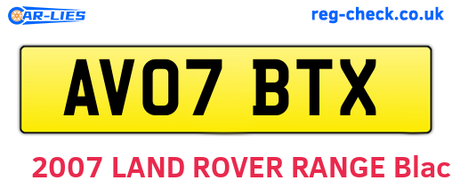 AV07BTX are the vehicle registration plates.