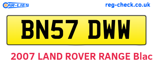 BN57DWW are the vehicle registration plates.