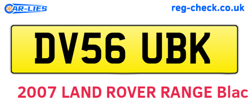 DV56UBK are the vehicle registration plates.