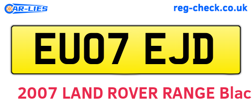 EU07EJD are the vehicle registration plates.