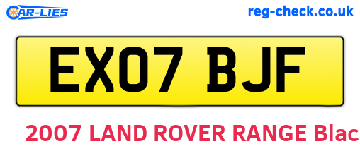 EX07BJF are the vehicle registration plates.