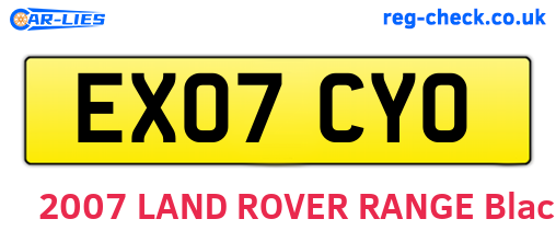 EX07CYO are the vehicle registration plates.