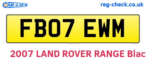 FB07EWM are the vehicle registration plates.