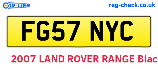 FG57NYC are the vehicle registration plates.