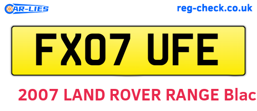 FX07UFE are the vehicle registration plates.
