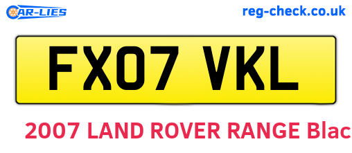 FX07VKL are the vehicle registration plates.