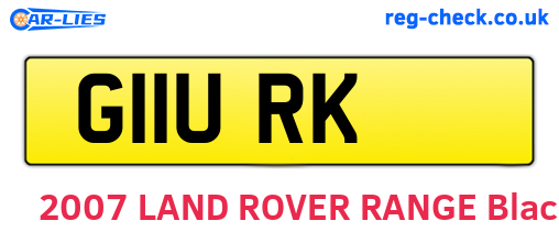 G11URK are the vehicle registration plates.