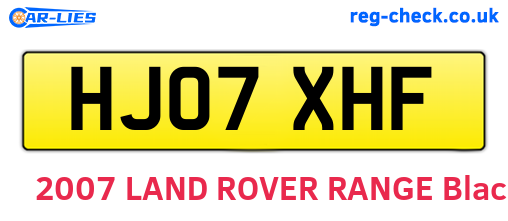 HJ07XHF are the vehicle registration plates.