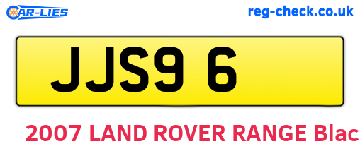 JJS96 are the vehicle registration plates.