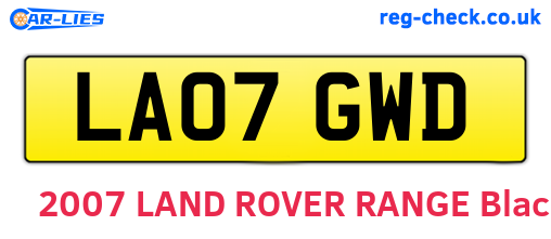 LA07GWD are the vehicle registration plates.