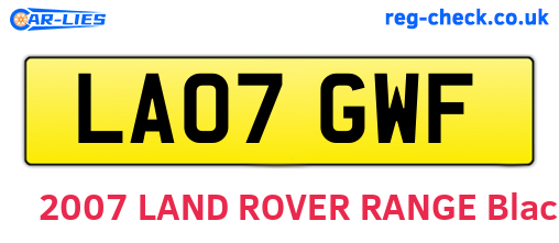LA07GWF are the vehicle registration plates.