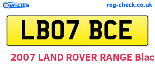 LB07BCE are the vehicle registration plates.