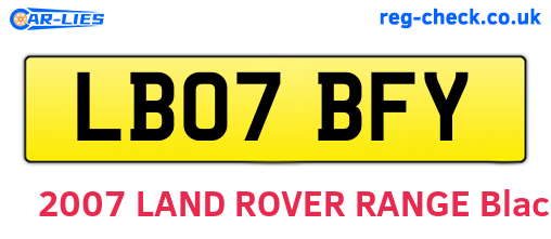 LB07BFY are the vehicle registration plates.