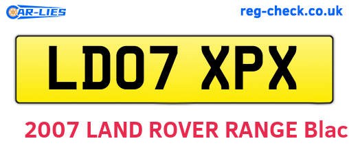 LD07XPX are the vehicle registration plates.